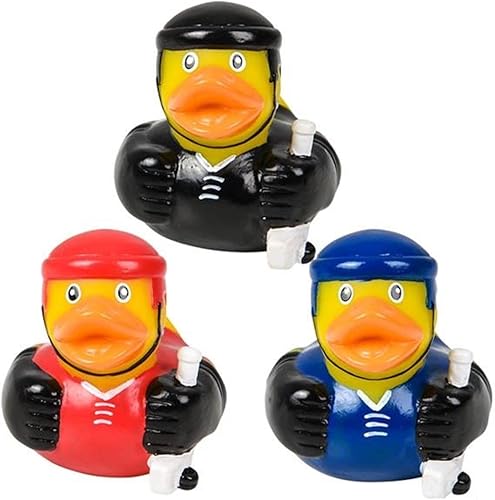 Miniatura 5 de Patos de goma con temática deportiva (2 pulgadas) (paquete de 12) lindos Duckies juguetes para bañera y piscina (Hockey)