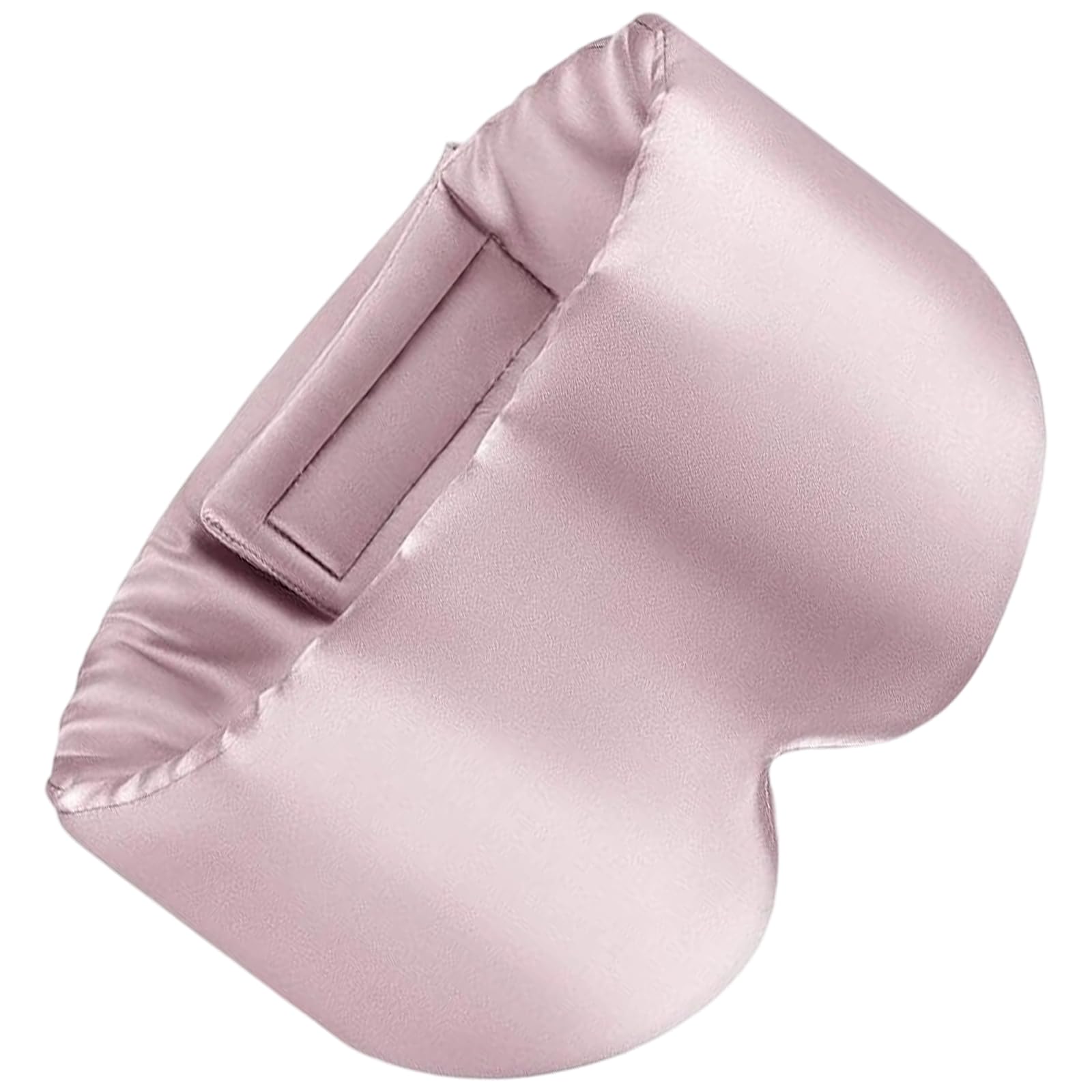 Seiden-Schlafmaske, rosa Schlafbrille, 19 Momme Seide, vollständige Lichtabschirmung, faltenmindernd, weich und angenehm, konturierte Form mit breitem Klettverschluss, 27,9 x 4,3 in / 71 x 11 cm