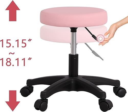 Miniatura 7 de LOUVIXA Silla de tatuaje, cama esteticista, silla de pestañas para tecnología, cama de masaje de 73 pulgadas, cama facial ajustable (rosa)