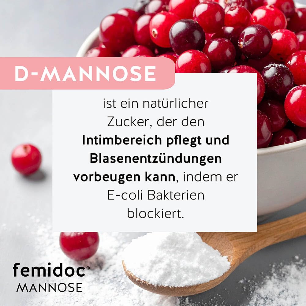 femidoc Mannose Gel 30 ml, Intensivpflege für den äußeren Intimbereich, 100% natürlich mit D-Mannose, Aloe Vera, Hyaluron und Milchsäure
