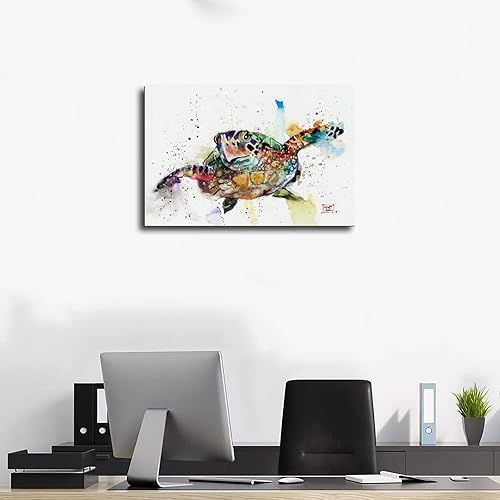 Miniatura 3 de Póster artístico de Dean Crouser impresiones artísticas de 14 pinturas de acuarela de tortuga marina sobre lienzo, decoración de pared, póster de