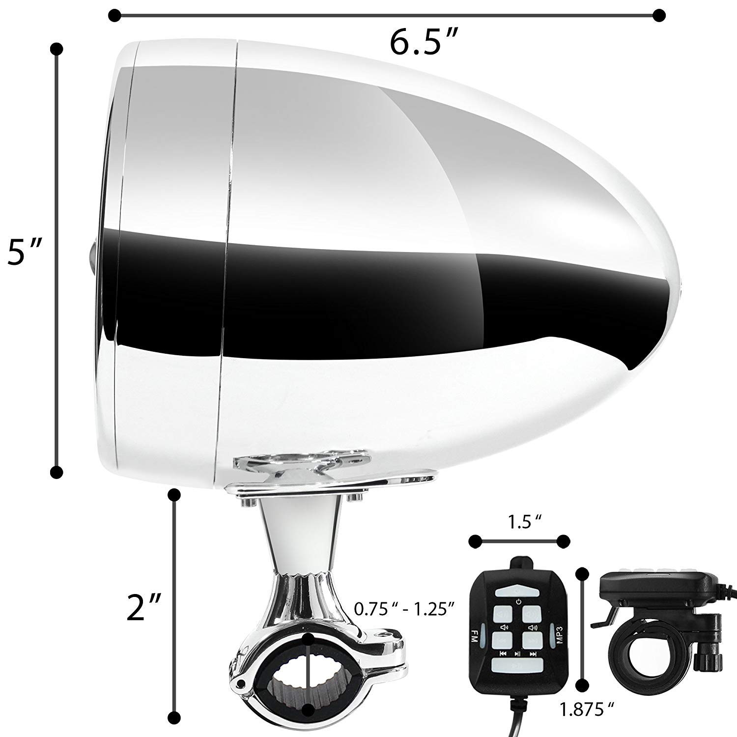 Haut-parleurs stéréo Bluetooth Marins étanches Haute Performance Aileap de 5 Pouces Système Audio de Bateau de Basse Robuste avec USB AUX Idéal pour Les Motos Harley ATV/UTV/RZR