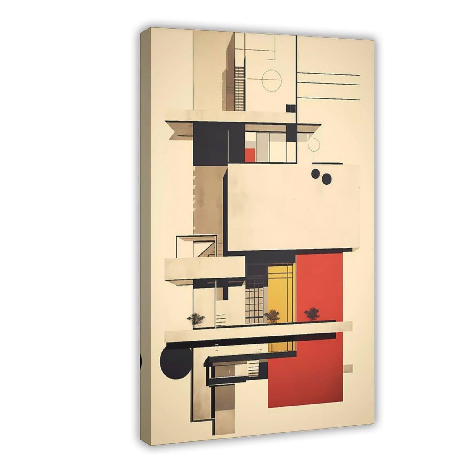 Bareronor Abstract Bauhaus Canvas Poster Bedroom Decor Landscape Office Room Decor Gift 20" L X 30" W