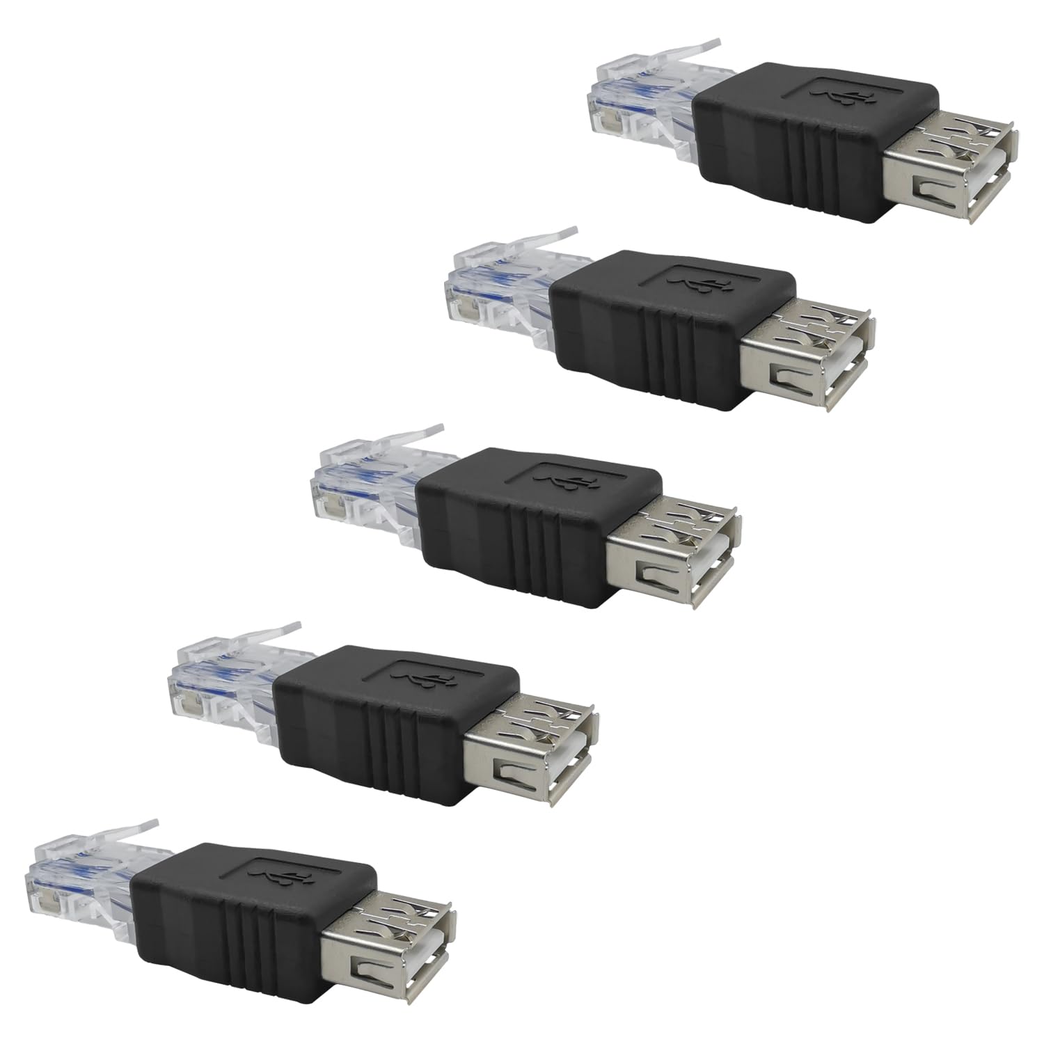 iYueMps Adattatore da USB a Ethernet 5 pezzi da USB a RJ45 USB 2.0 femmina a