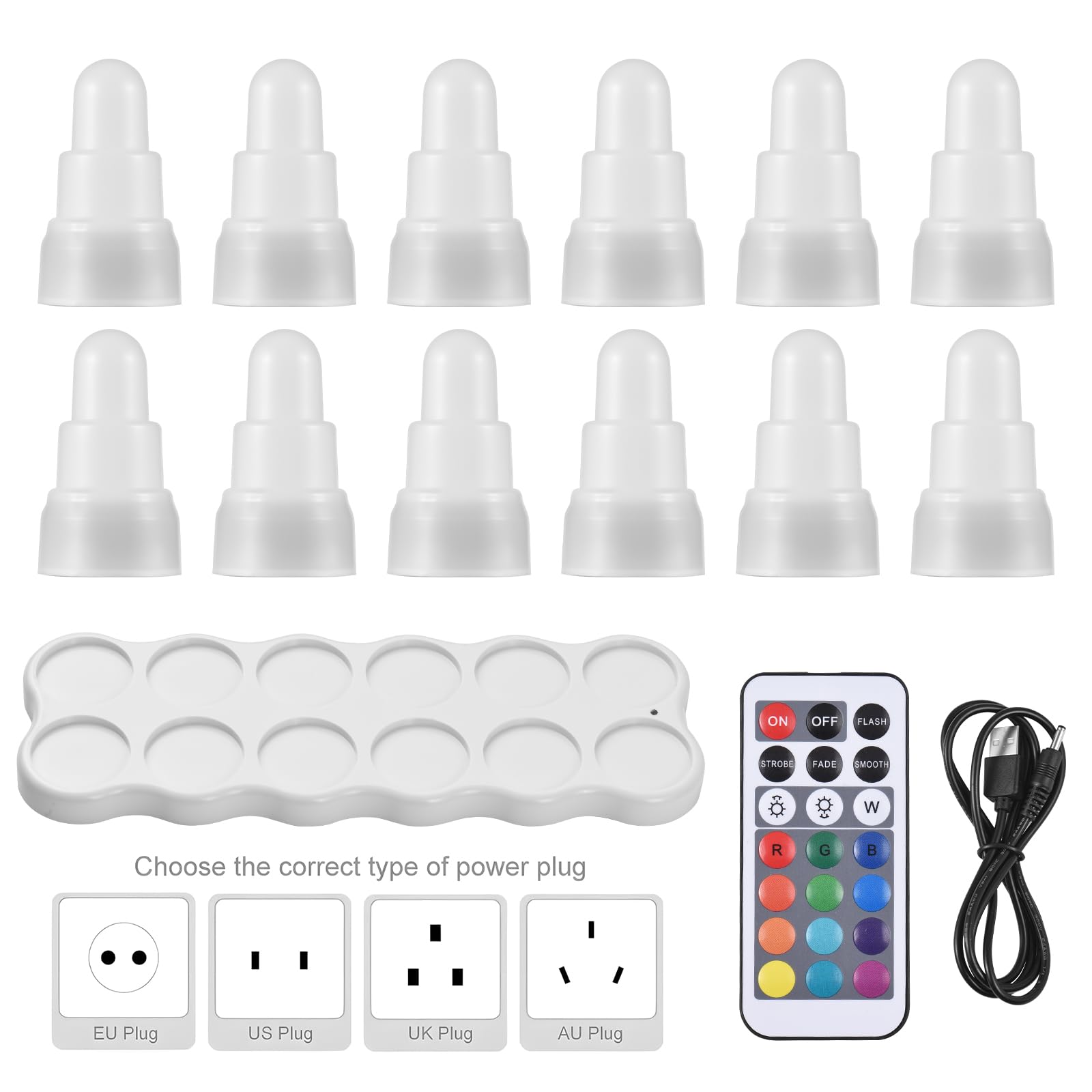 Kavolet 12 candele a LED senza fiamma con telecomando, 13 colori, 7 luminosità, 4 modalità, alimentate tramite USB, ricaricabili, per feste, anniversari, matrimoni, festival, decorazioni
