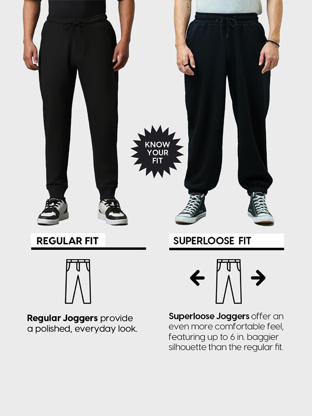 Bewakoof Air 1.0 Solid Super Loose Fit Terry Jogger męskie