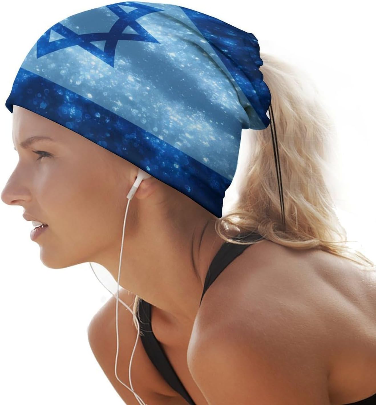Israeli Flag Print Neck Gaiter Multifunctional Face Mask Windproof Head Wrap for Men Women