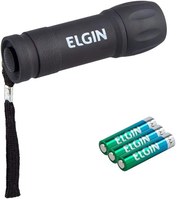 Lanterna de Bolso 9 leds Elgin 3 Pilhas Alcalinas AAA Comum Inclusas Preta Menor preço em Lanterna de Bolso 9 leds Elgin 3 Pilhas Alcalinas AAA Comum Inclusas Preta