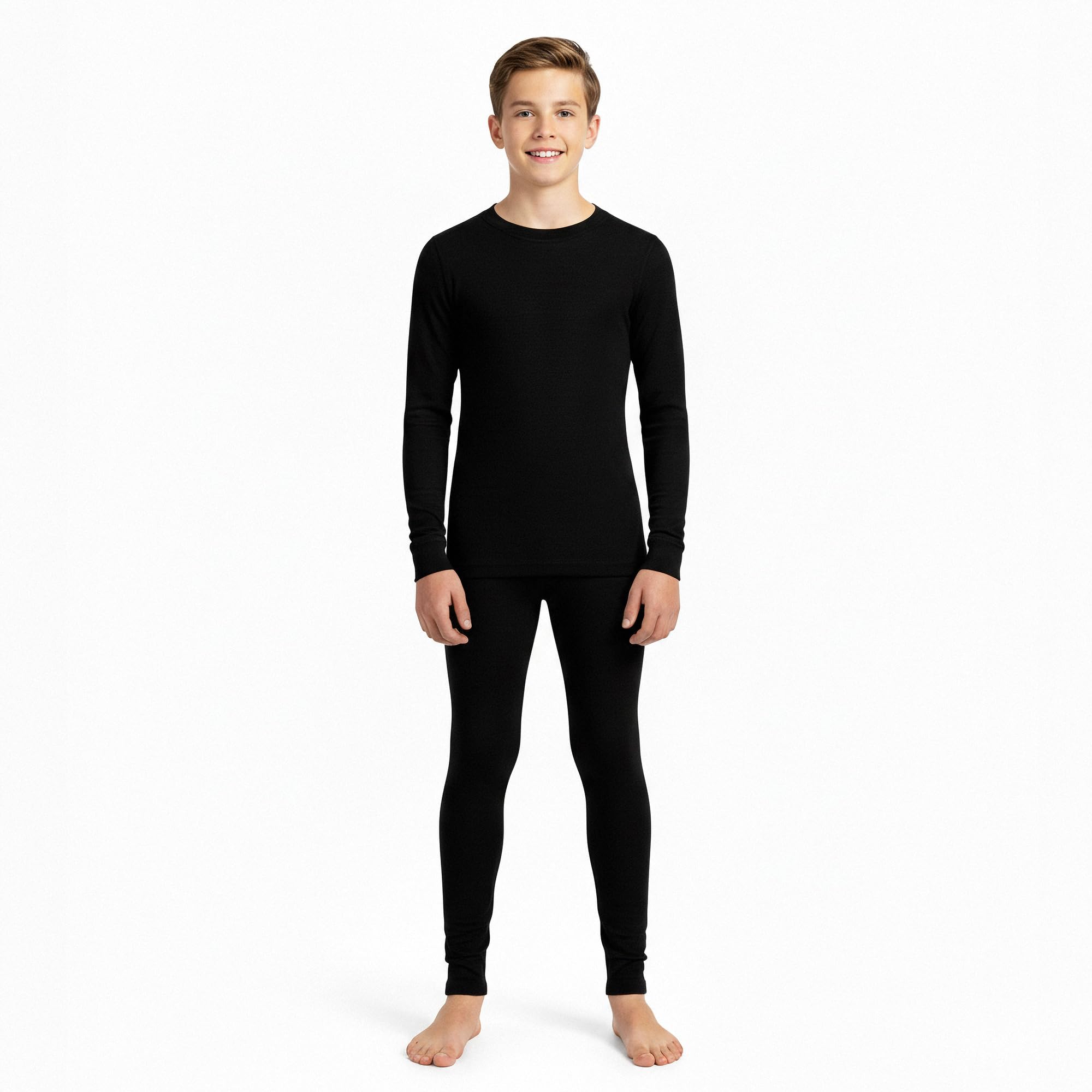 menique Legging à manches longues 100 % laine mérinos – Ensemble de couche de base thermique respirante pour filles et garçons, pour le sport, le ski, l'extérieur, le sommeil