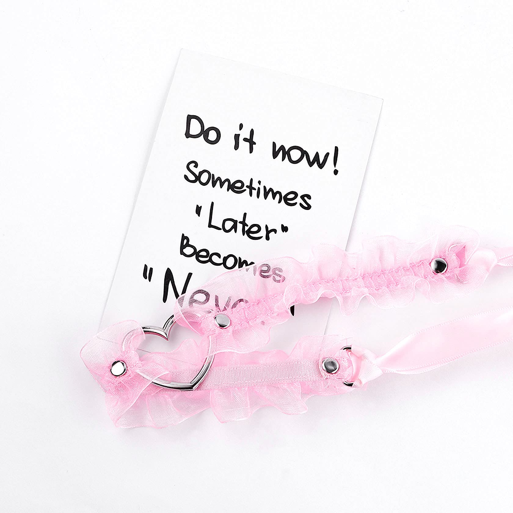 MILAKOO Black Punk Choker Charm Stretch Gothic Tattoo Chokers Necklace and Bracelet Set for Women: A-Pink