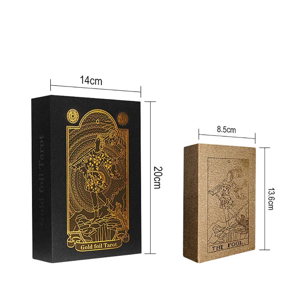Générique Jeu de Tarot en Feuille d'or, ce Jeu est Un favori pour Les Joueurs débutants et expérimentés (édition Collector) Gold Foil Tarot Deck,Red Cloth,13.6cm*8.5cm