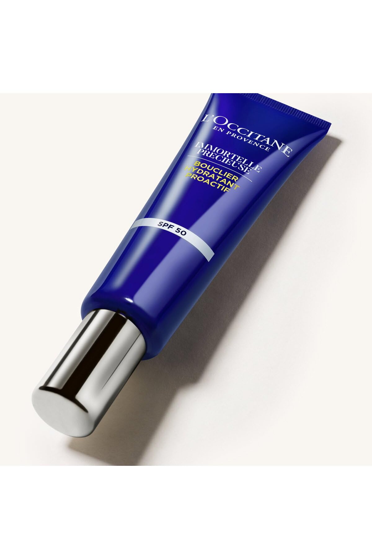 L'Occitane Immortelle Precious Yüz için UV Koruma Kremi SPF 50, Ölmezotu Yağı ve Hyaluronik Asit İçeren, 30 ml