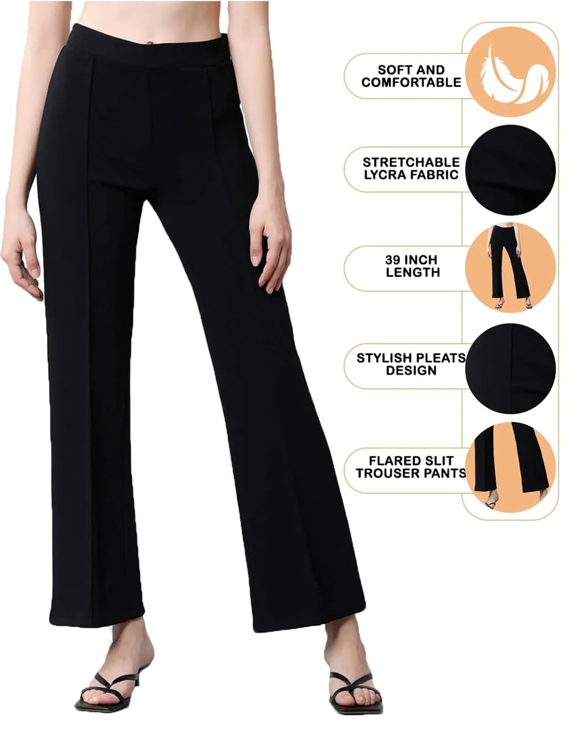 Plus Size Korean Black Pants for Women – Stylish Wide Leg Trouser Size 54