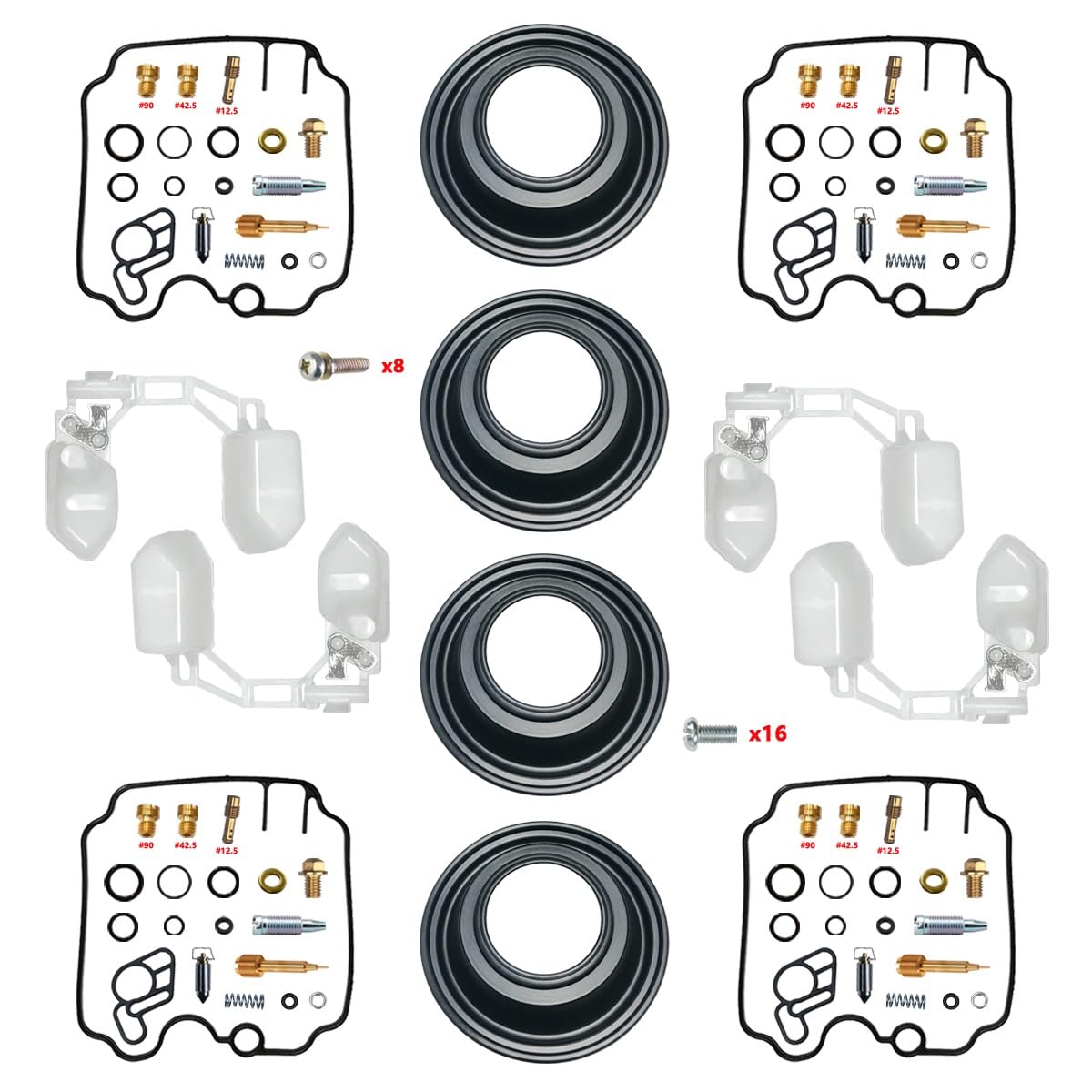 Kit Reparación Carburador FZX250 Zeal 3YX 1991-1992 250cc | para FZX 250 reparación piezas moto carburador revisión repuesto flotador aguja membrana junta tórica