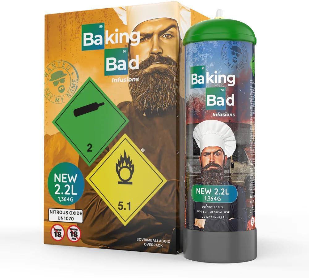 Baking Bad Whipped Cream Charger Tank, Nitrous Oxide 2.2L