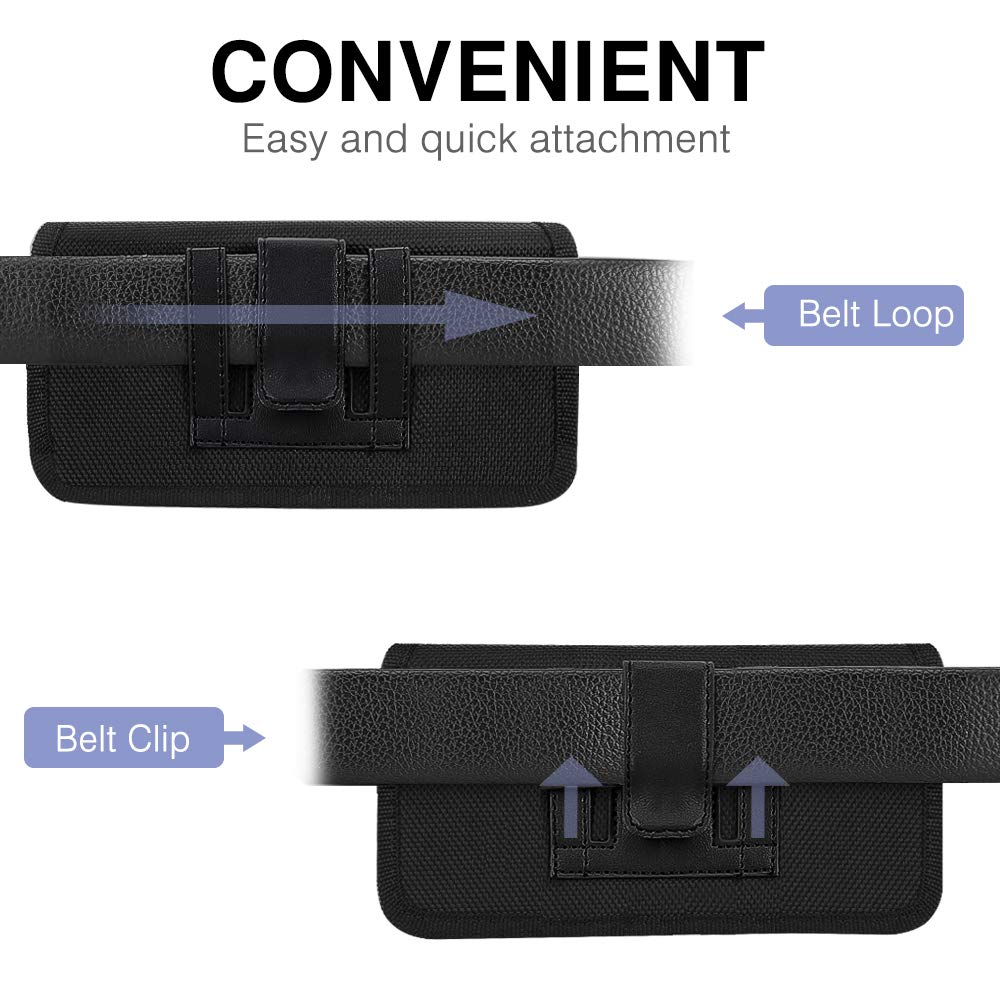 Custodia Di Tela Nera Cintura Fondina Sacchetto Con Clip/Loop Per