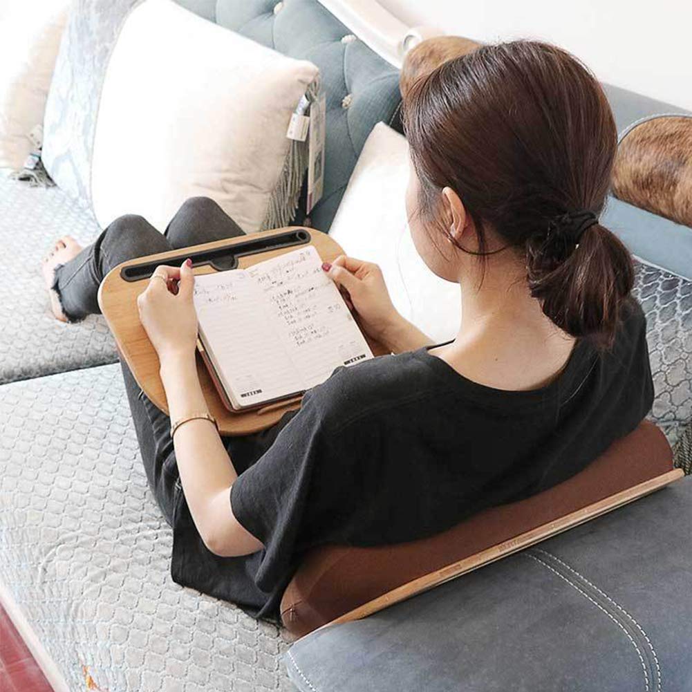 Lap Desk Pour Ordinateur Portable Et Tablette, Coussin Pillow & Bois Plate-Forme, Livre Support/Sleeping Pillow/Laptop Stand, Avec Bandes Anti-Glissement Et Emplacement De Stockage,B 550X350MM