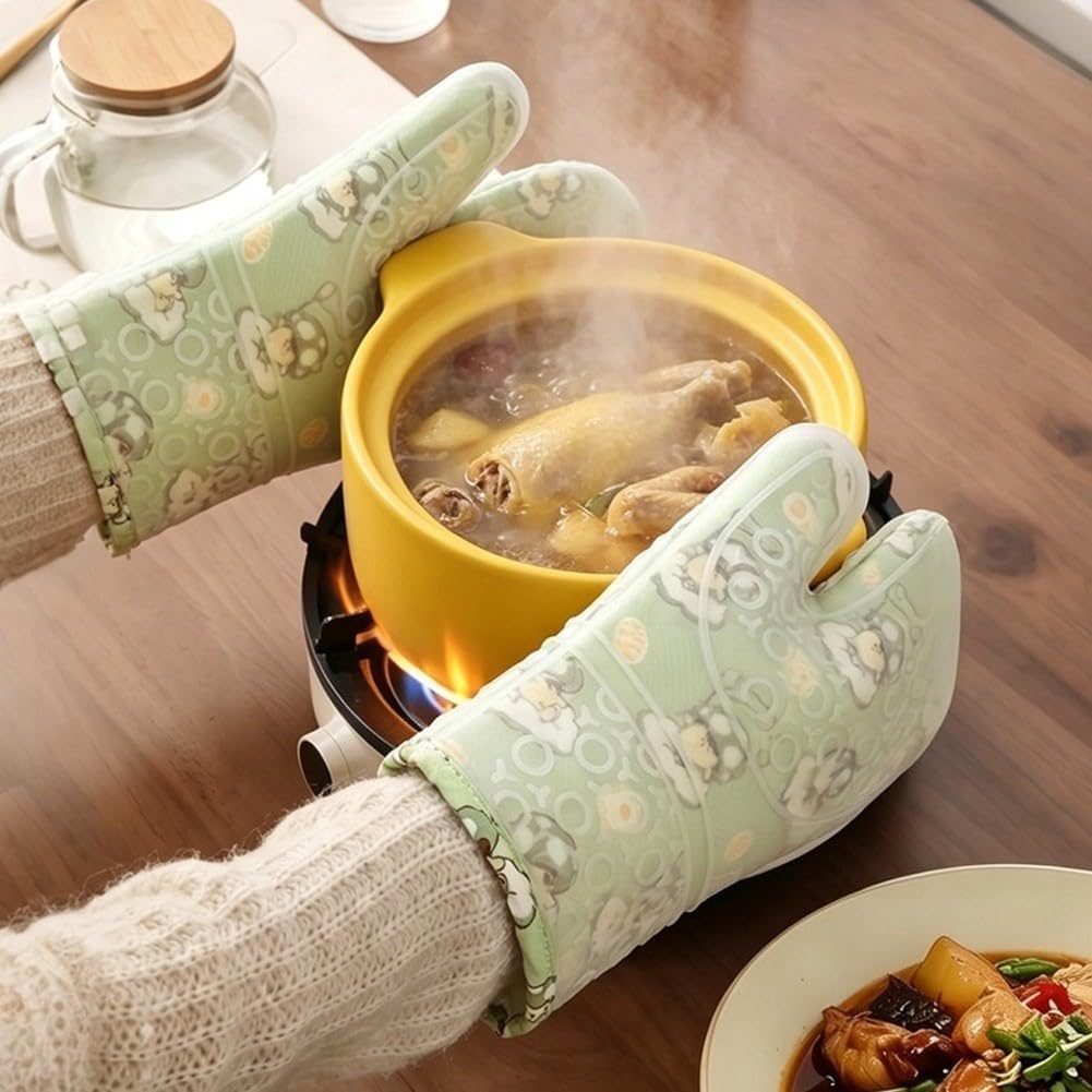 Guantes Hornear Antiadherentes para Sartenes Calientes(Green)