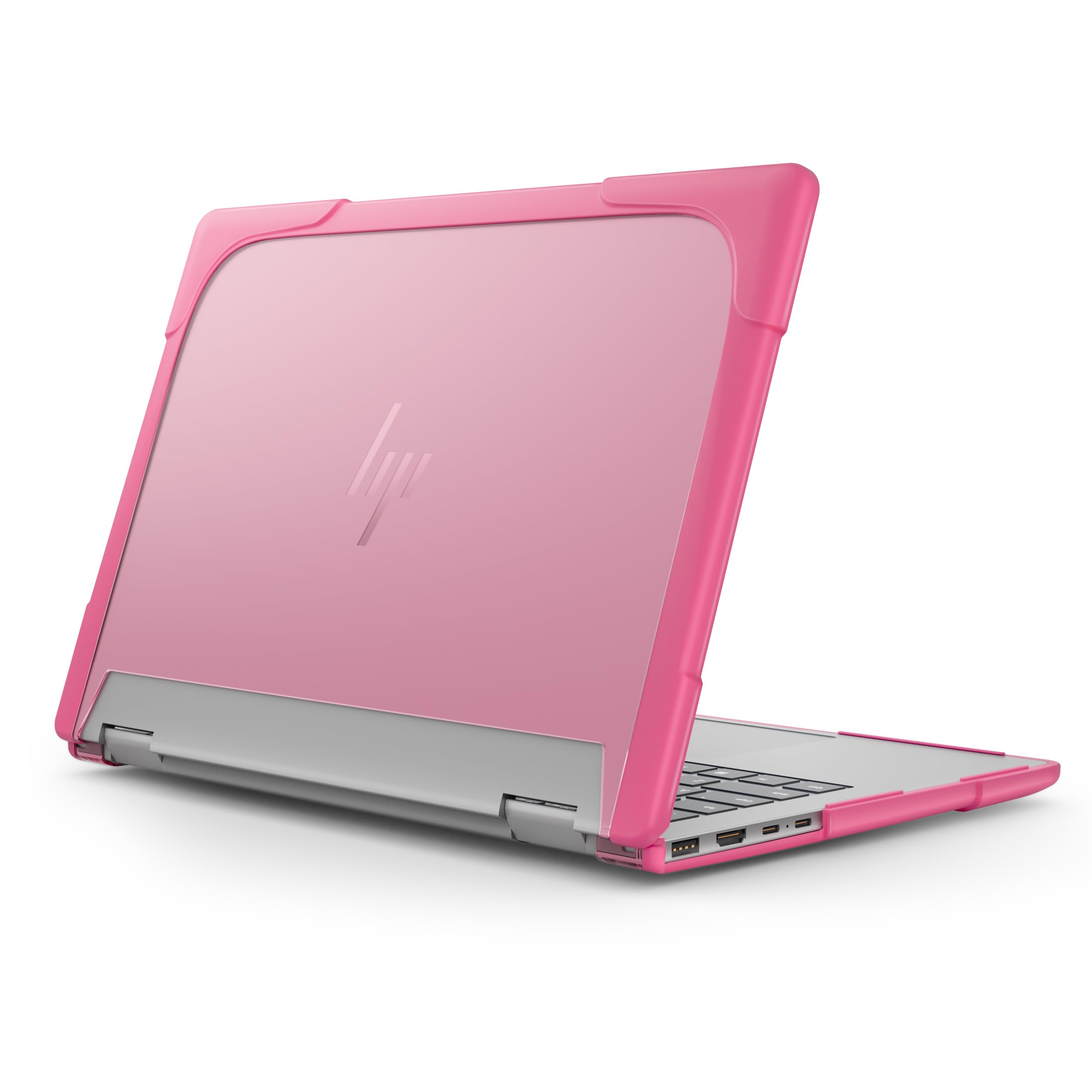 Heavy Duty Case for 14" HP Envy X360 2-in-1 2K Touch-Screen Laptop 2024 Release Shockproof Hard Shell Matte Translucent Anti-Fingerprint Protective Cover with TPU-Covered Edge (Pink)