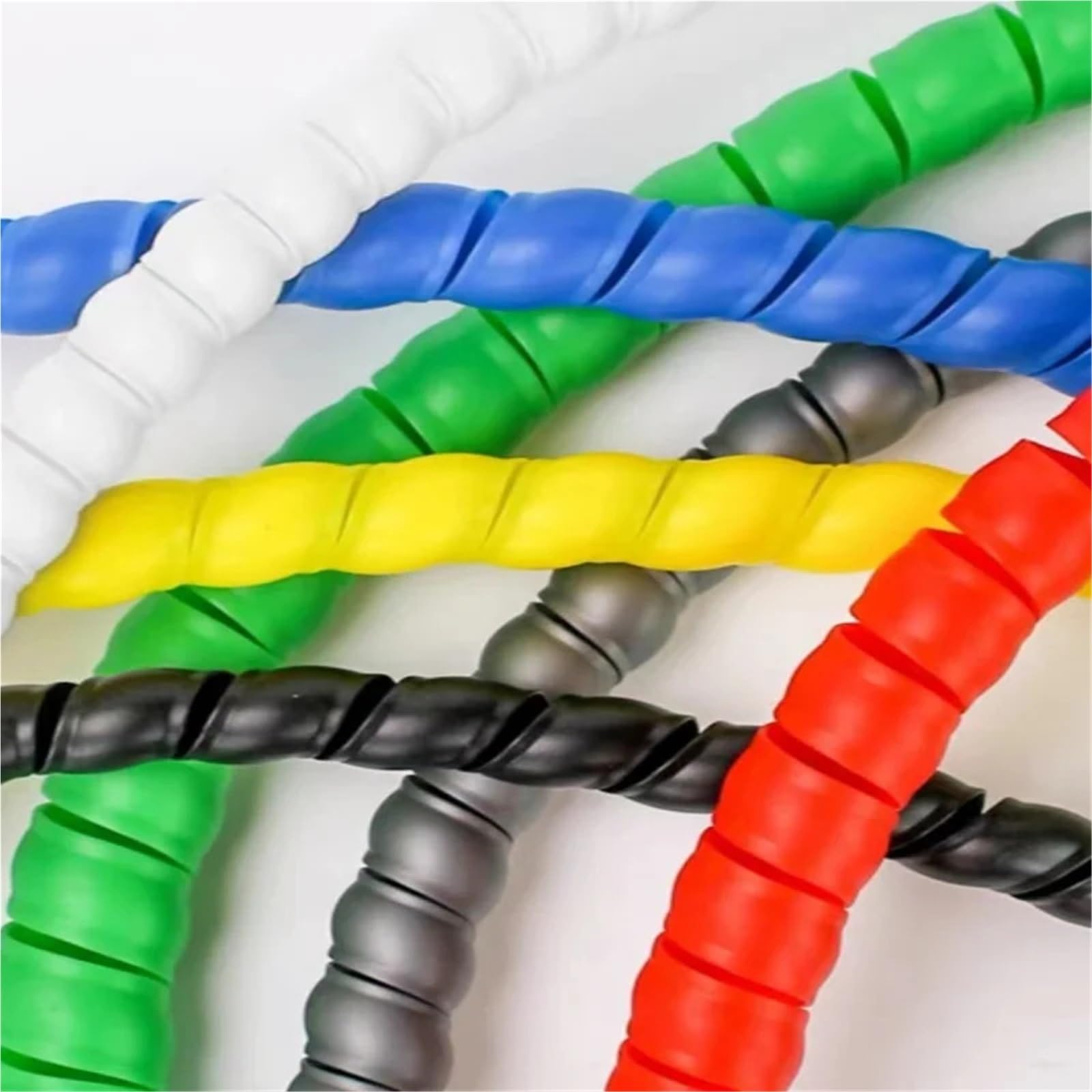 Tubo en Espiral para Cables, Enrollador De Cable Espiral Flexible Multicolor ID 8-35mm 10m(Gray,ID 20mm)
