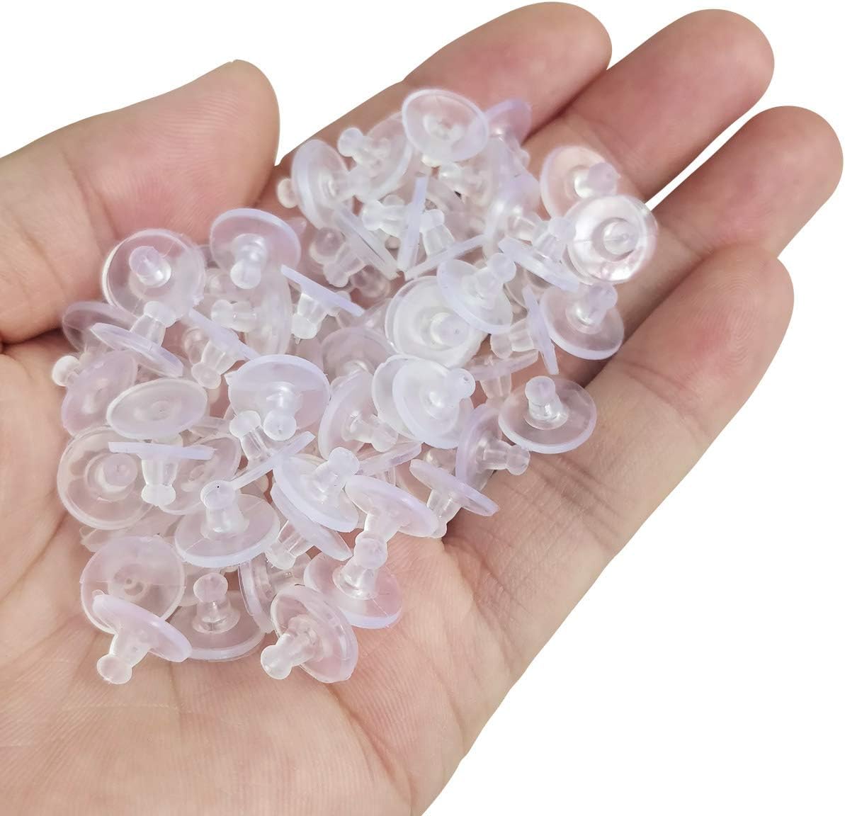 Hopea Jewels 200 Pcs Or 100 Pairs Approx of Clear (No Colour-Tansparent) Silicone Earrings Back Stopper/ Silicone Earring Backs/ Clear Rubber Earring Backs/ Earring Safety Back Stopper/ Bluish Silicone Long Nose Back Stoppers/ Earring Push Buttons/ F (B0CLCTPZ2G) Amazon Price History, Amazon Price Tracker