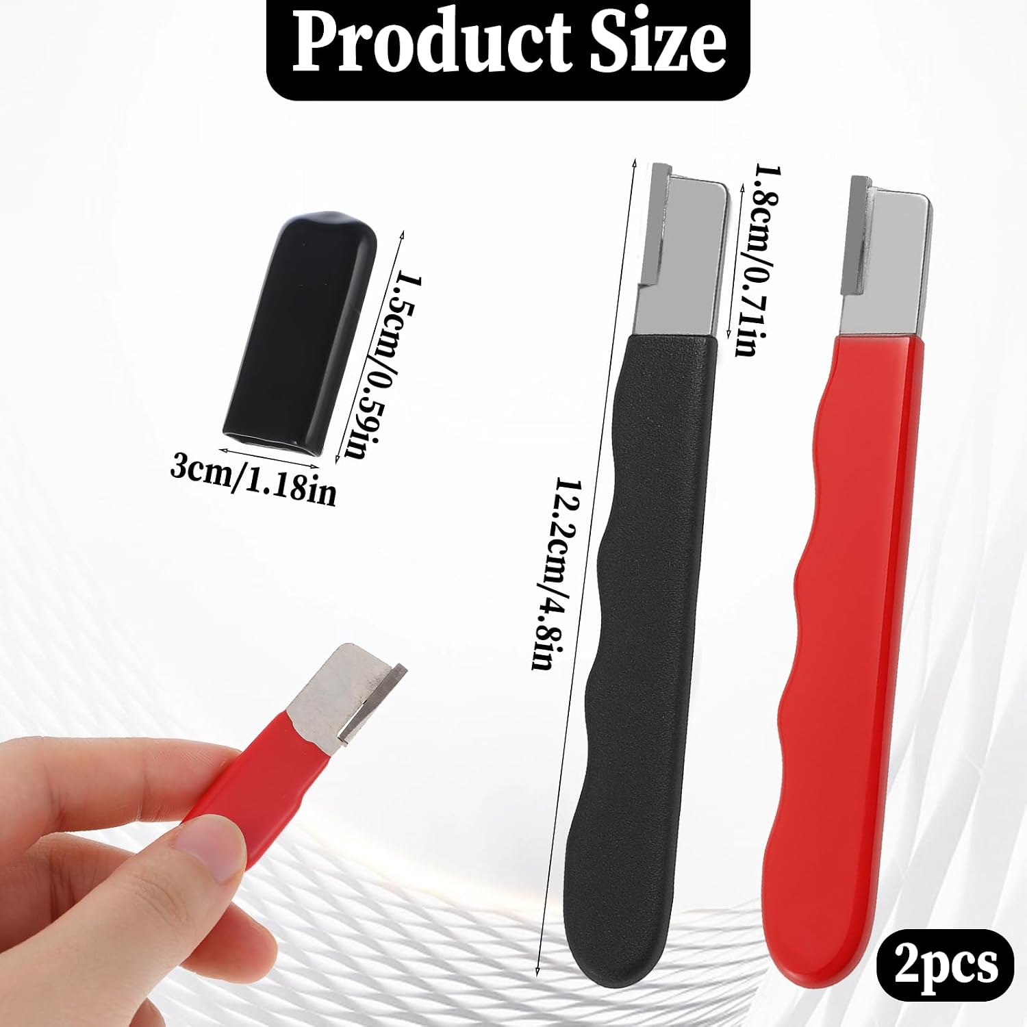 2Pcs Garden Tool Blade Sharpener, Pocket Blade Sharpener for Garden Tools Multipurpose Usage Knife Sharpeners for Pruning Shears, Hedge Scissors, Clippers, Pocket Knives, and More (2, Red+Black)