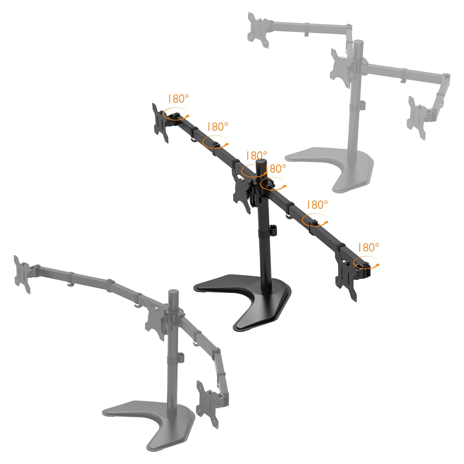 Buy BONTEC Triple Monitor Stand for 1324 Inches, 3 Monitor Desk Mount