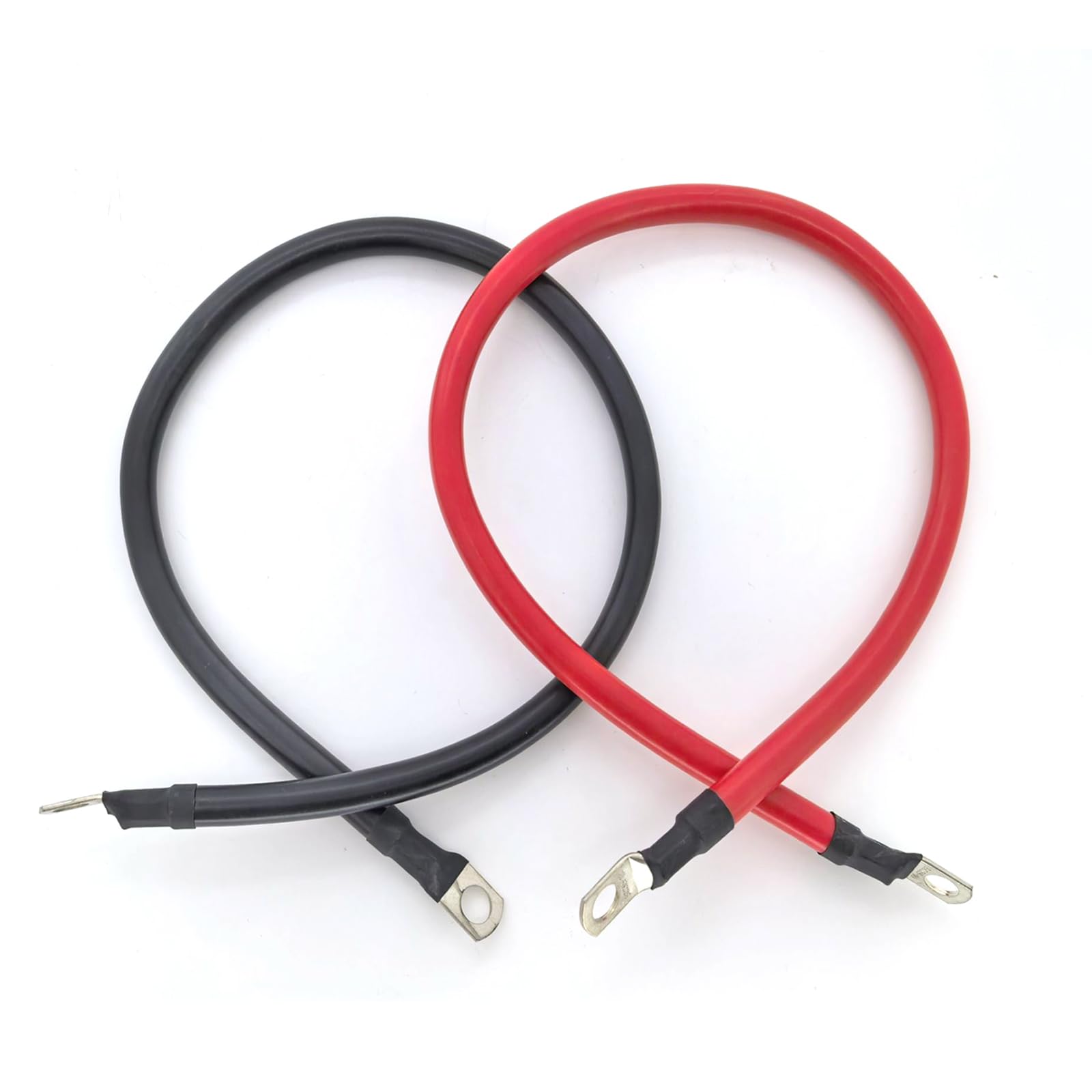 Photo 1 of 2 AWG Battery Cable 2 AWG Gauge Pure Copper Battery Inverter Cables with 5/16 in Lugs Both Ends Power Inverter Wire Set for Automotive Solar Marine Boat RV Car Motorcycle Red and Black (2FT)