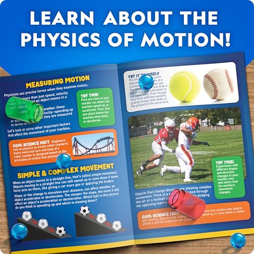 National Geographic Marble Run With Motorized Elevator - 150-Piece Marble Maze Kit With Motorized Spiral Lift, 30 Marbles, Storage Bag & More, Perpetual Motion Machine, Kids Physics Toys - 6