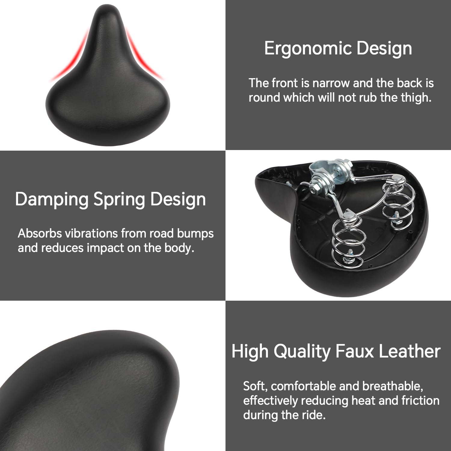 AVASTA Kids Bicycle Saddle for Girls & Boys Waterproof Wide Soft Bike Cushion Dual Shock Absorbing Fit for 12 14 16 18 20 or 20 22 24 26 inch Mountain Road Bike