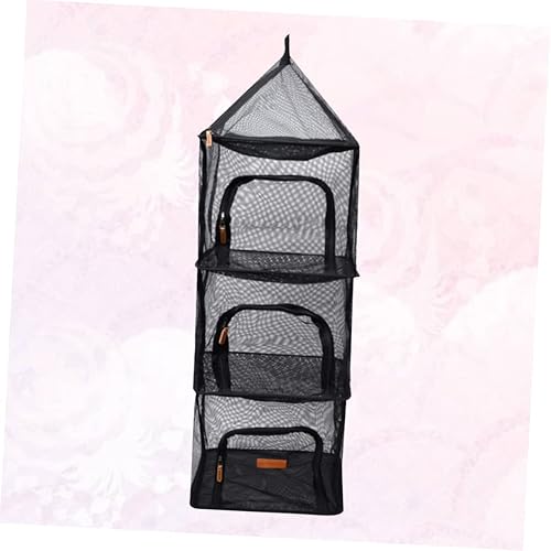 Miniatura 7 de Zerodeko Red de secado de malla para colgar alimentos, red plegable de malla de pescado, secadora de malla para colgar, estante plegable para platos