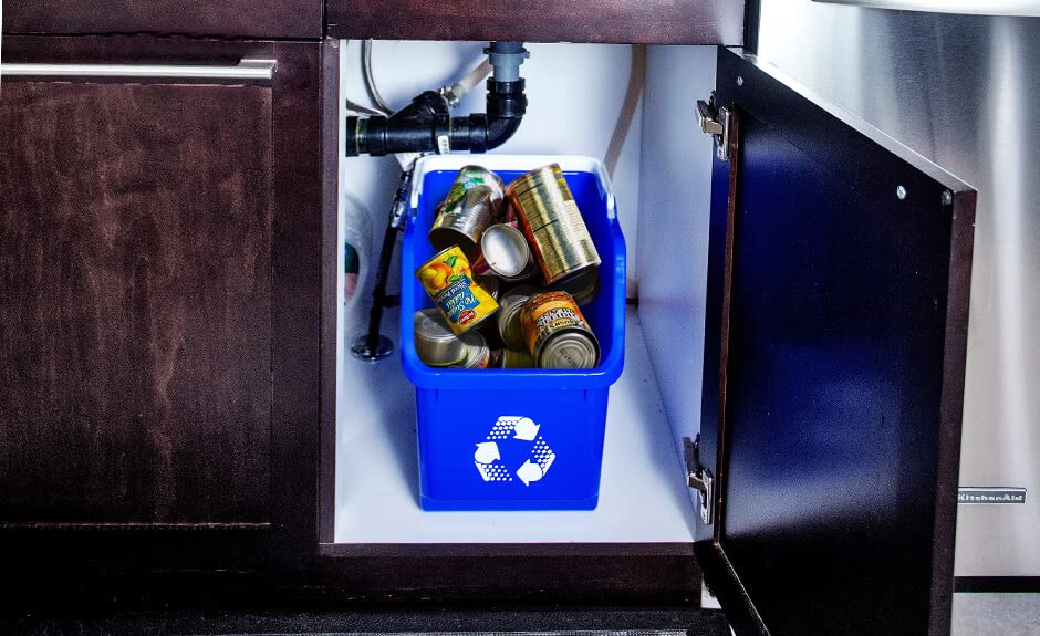 Canecas de reciclaje apilables 6 galones 12 unidades azul miniatura 2