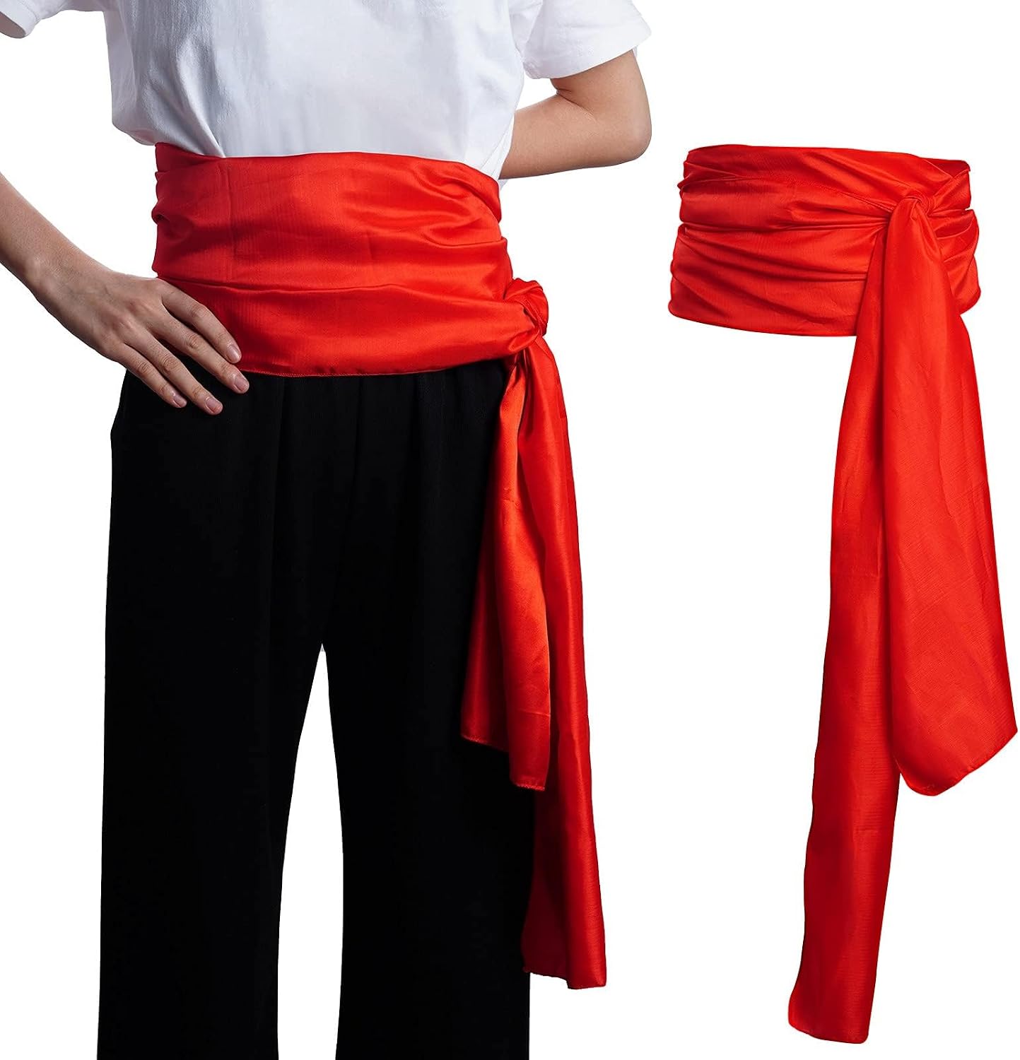 Satin Pirate Red Sash Dress Belt Pirate Long Silk Waist Sash For Men Women Halloween Captain Cosplay Costume Props