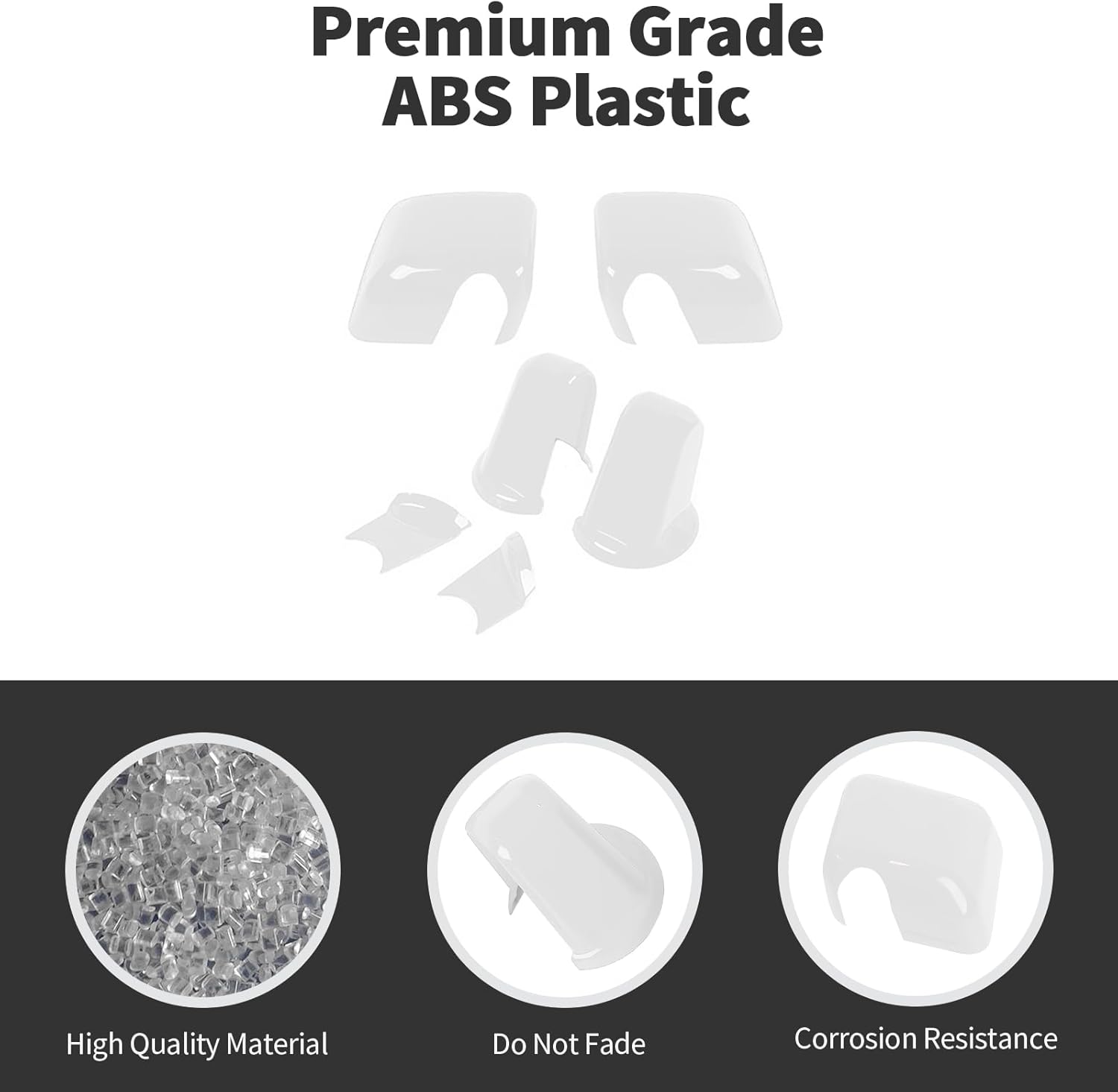 Side Mirror Cover,Rearview Mirrors Decoration Trim Kit Fit for 2007-2018 Jeep Wrangler JK JKU(White)