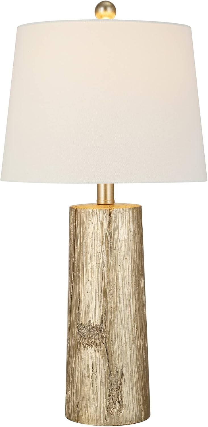 Best Cyber Deals 🔥 Catalina 22801-000 Rustic Farmhouse Faux Bois Wood Leaf Table Lamp, 24, Gold Luster