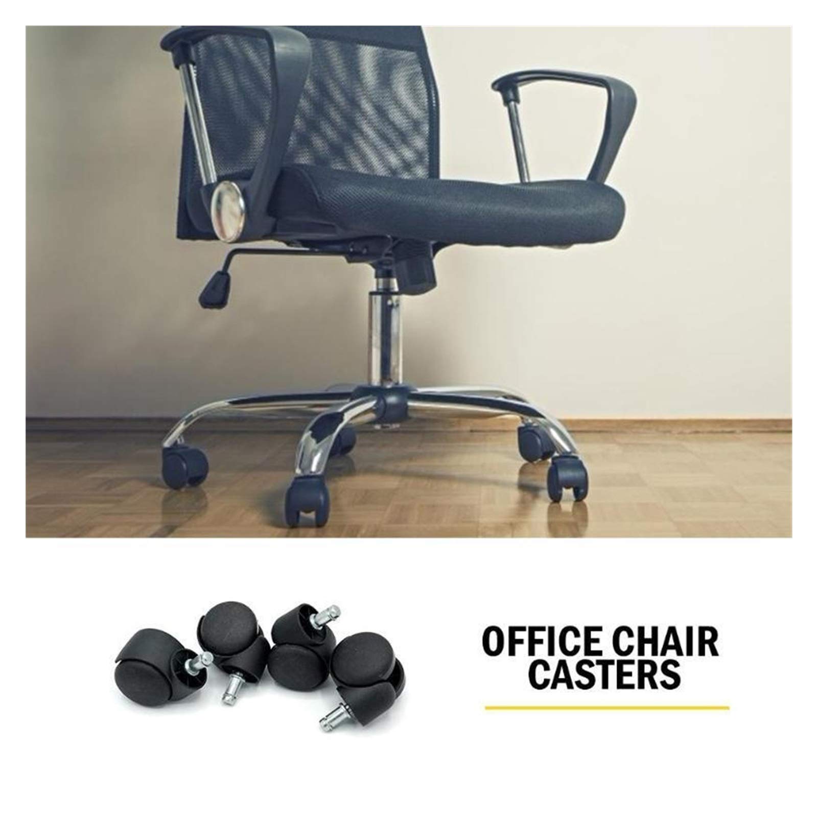 Ruedas universales de repuesto for sillas de oficina, ruedas giratorias negras de 360 ​​grados, for muebles de sillas de oficina, ruedas universales de repuesto, 5 uds.