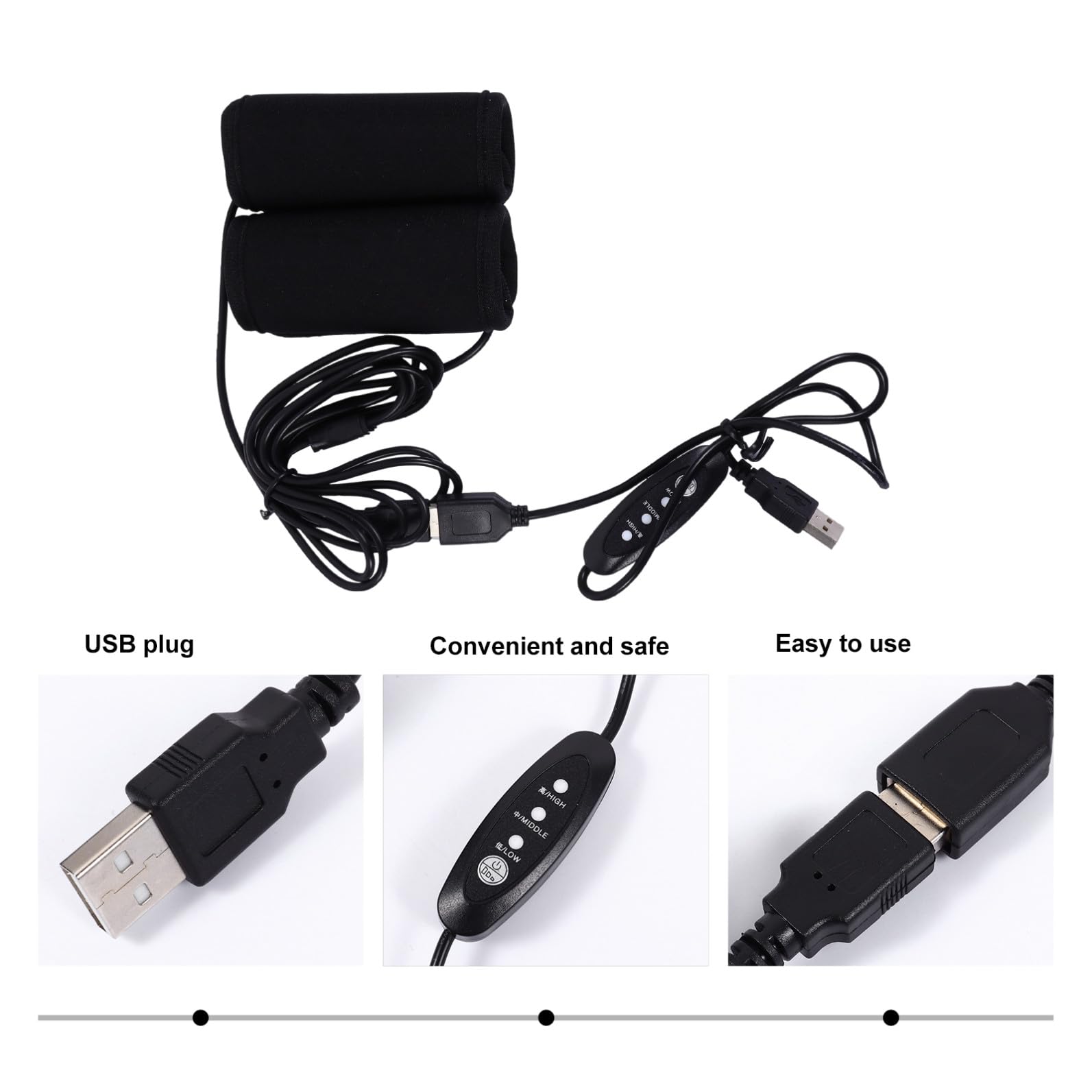 BESTonZON Motorradgriffheizung Beheizter Lenkereinsatz Thermoabdeckung Handwärmer Für Lenker Pads Mit Usb Temperaturregelung Winterhandschutz