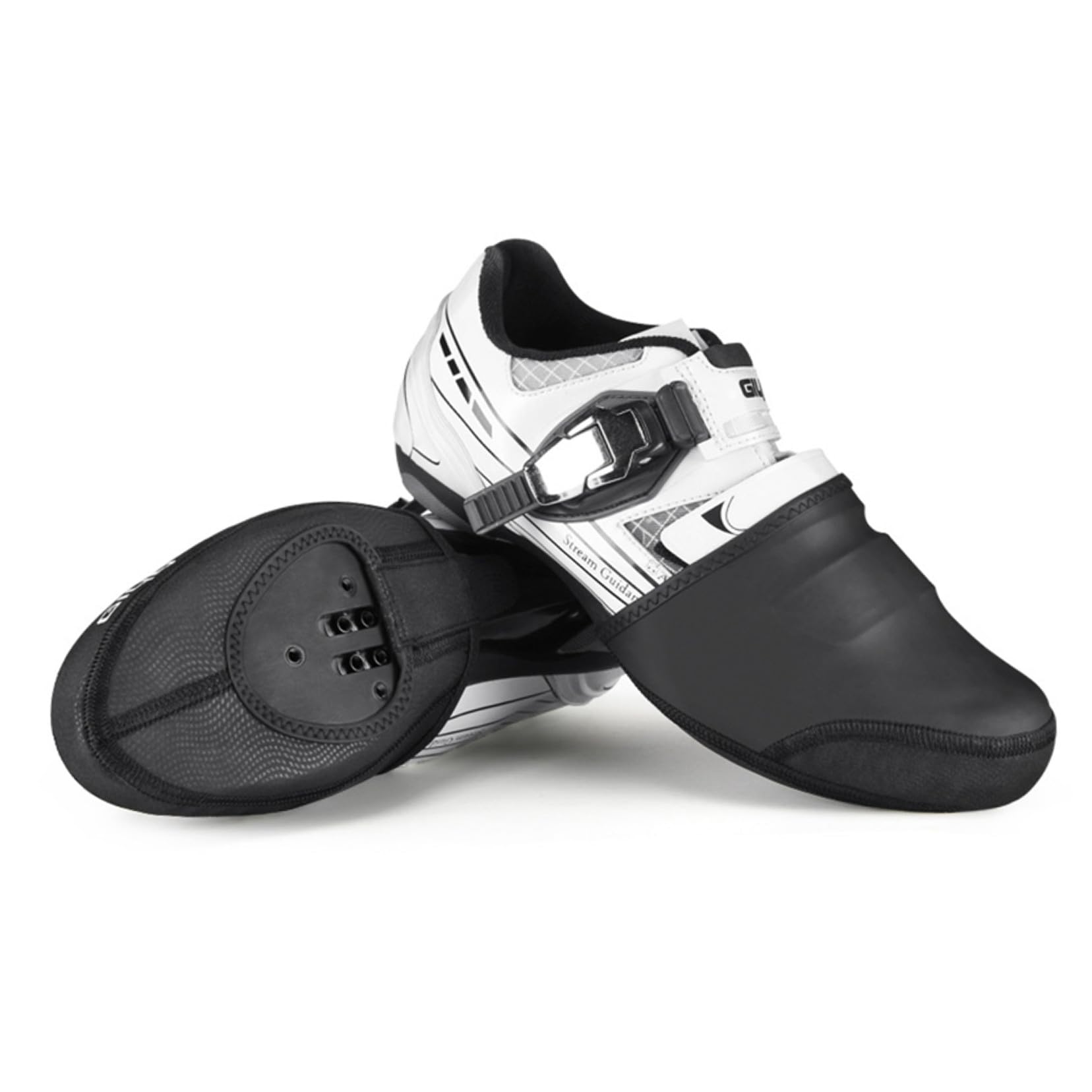 Cubrezapatillas de Ciclismo para Montaña y Carretera Funda Cálida y Resistente al Viento Antideslizante Negro XS-S Accesorio para Exteriores