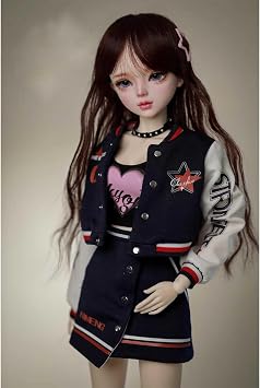 Handmade BJD Doll 1/3 Scale 56cm Ball Mechanical Jointed Doll with Full Set of Clothes, Dual-Colour Eyes, Bag and Accessories