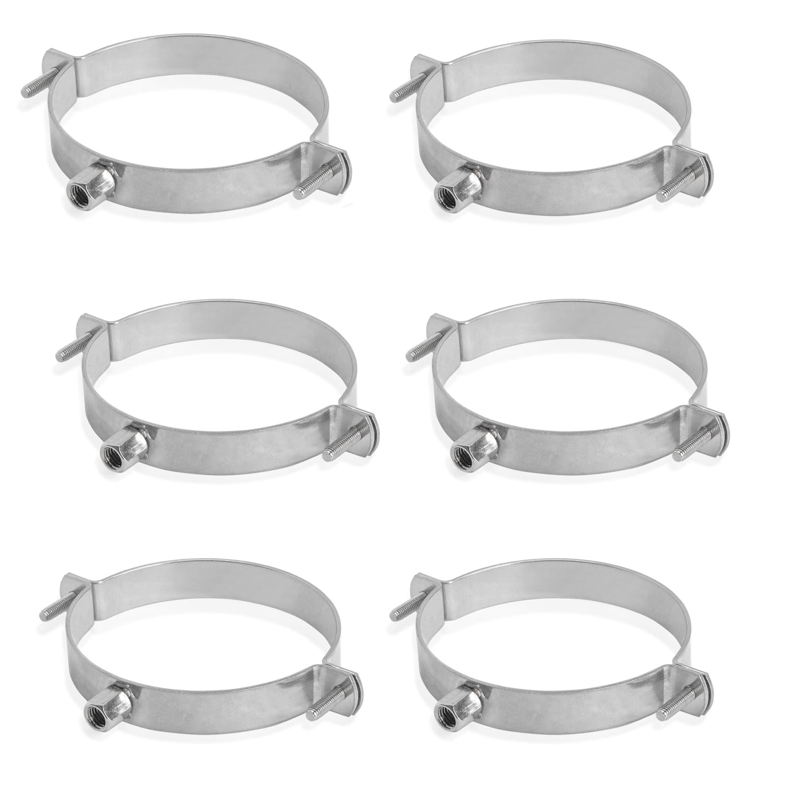 PRIOstahl® Rohrschellen aus Edelstahl V2A f. Stockschrauben - Rohrhalter Rohrbefestigung Rohr (4" Zoll, 110-116mm, 6 Stück)