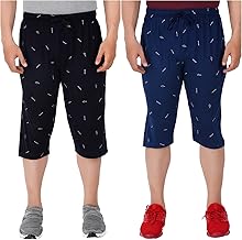 GUIDE Men's Regular Fit Printed Three Fourth Capri