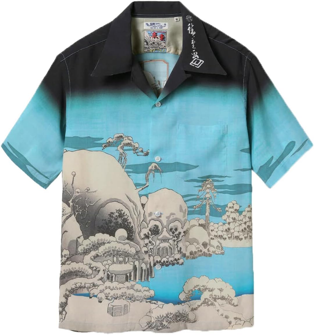 サンサーフアロハシャツ和柄侍戦場浮世絵アニマルボーダーLサイズ