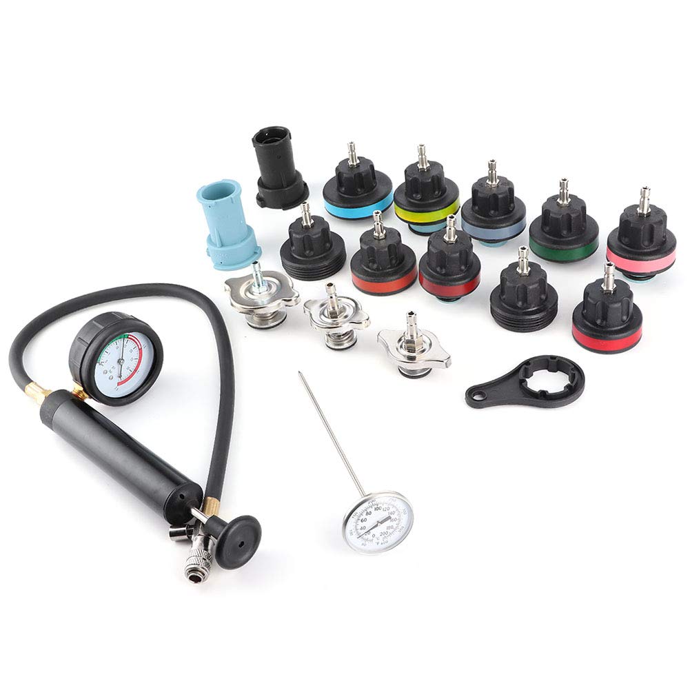 Druktest, handpomp met manometer, universele radiator, drukdetector Druktest, handpomp met manometer, universele radiator, drukdetector
