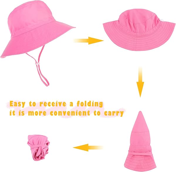 DRESHOW Baby Sun Hat Toddler Sun Protection Animal Cap Unisex Summer Bucket Hat with Chin Strap UPF 50+ - 5