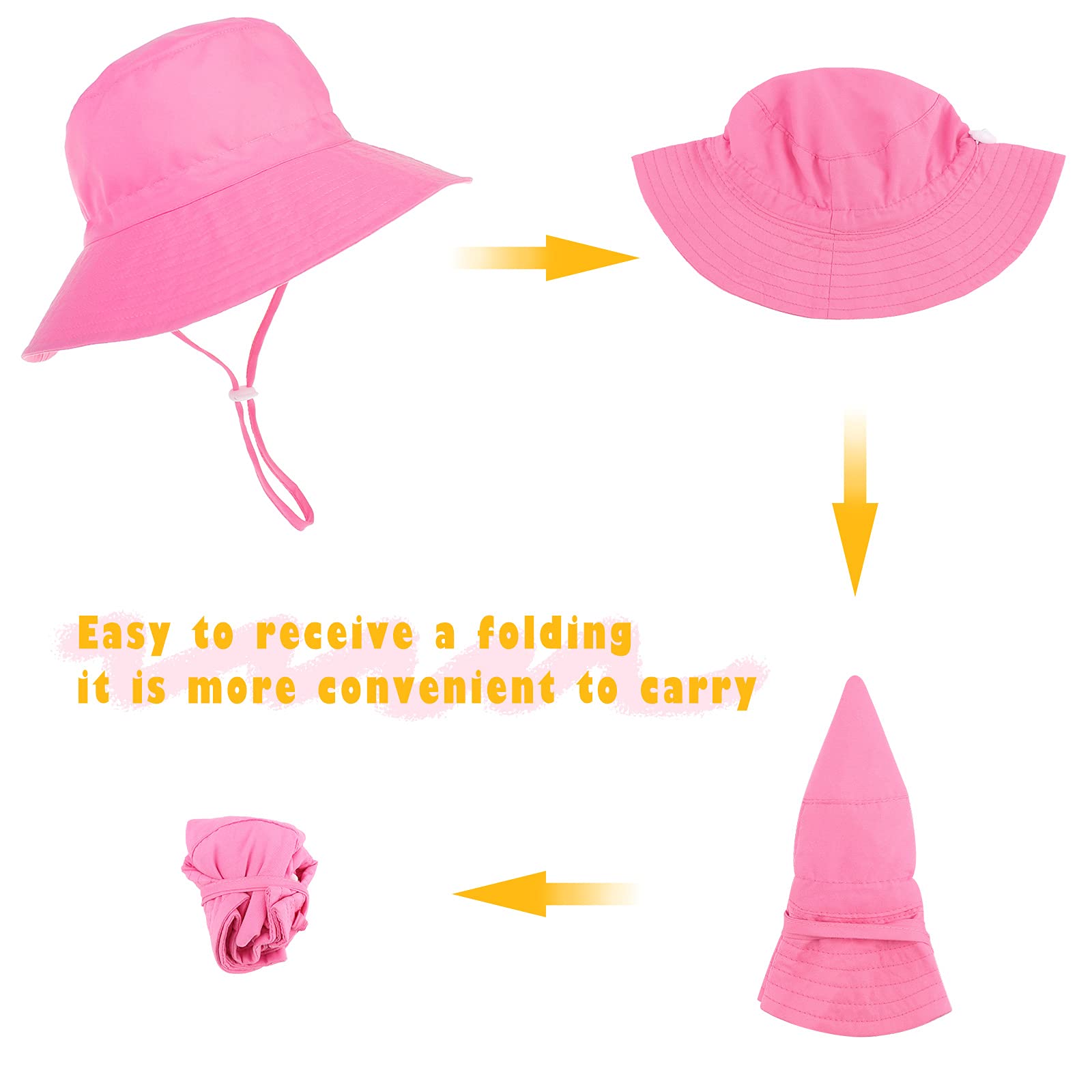 DRESHOW Baby Sun Hat Toddler Sun Protection Animal Cap Unisex Summer Bucket Hat with Chin Strap UPF 50+ — view 5