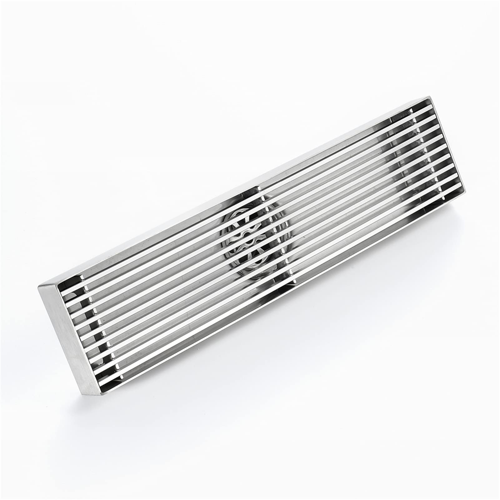 Scarico doccia lineare 30 cm, Scarico a pavimento per doccia in acciaio inossidabile 304, Scarico a pavimento rettangolare, Scarico per doccia con coperchio rimovibile, Filtro per capelli,Brushed