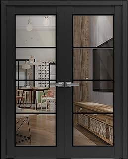 SARTODOORS Lucia 2466 | Double Swing Interior French Doors with Glass, S...