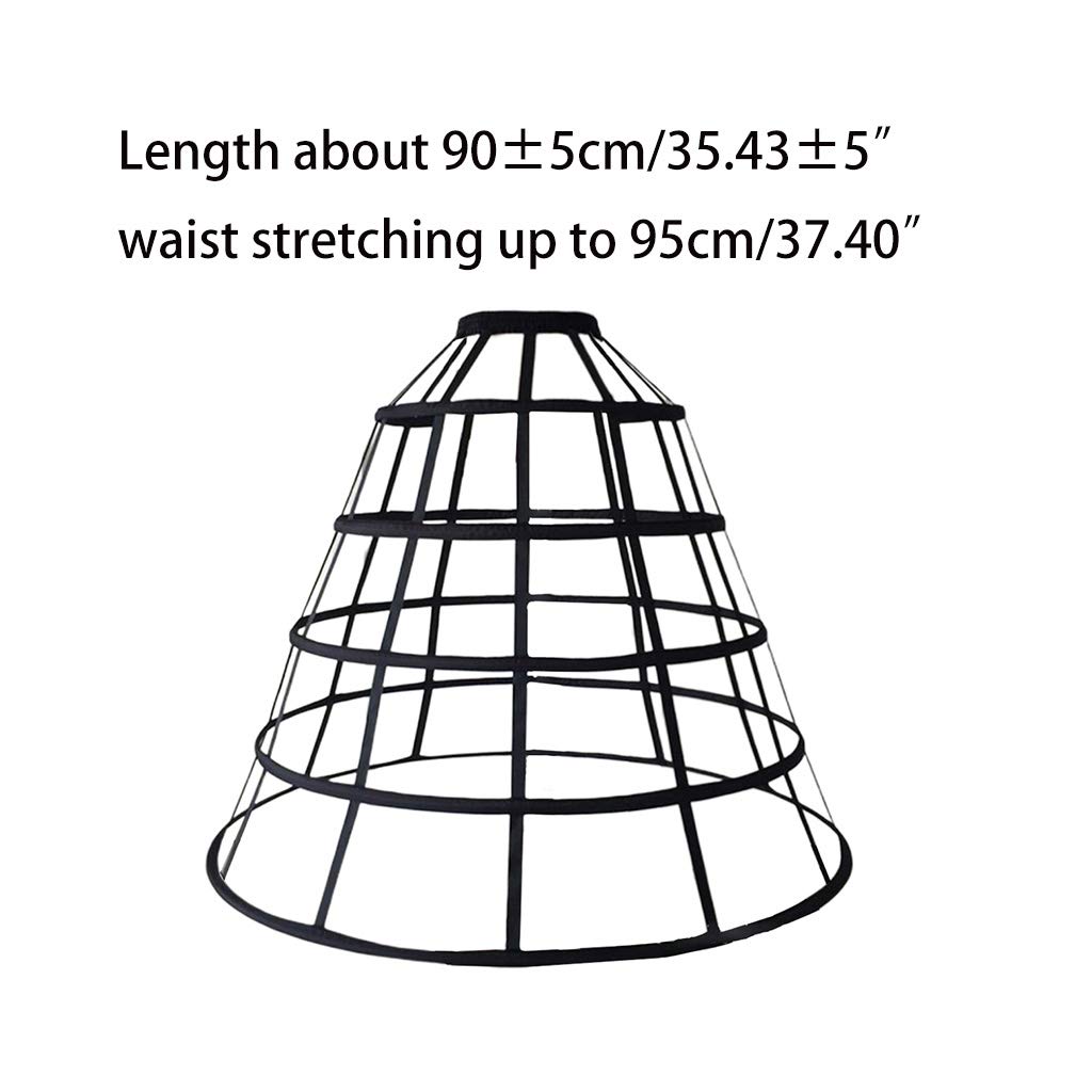 Womens évider Cage 5 cerceaux Agitation Victorienne Jupon Jupe Mariage Robe de mariée Cosplay Sacoche Crinoline Underskirt Slip