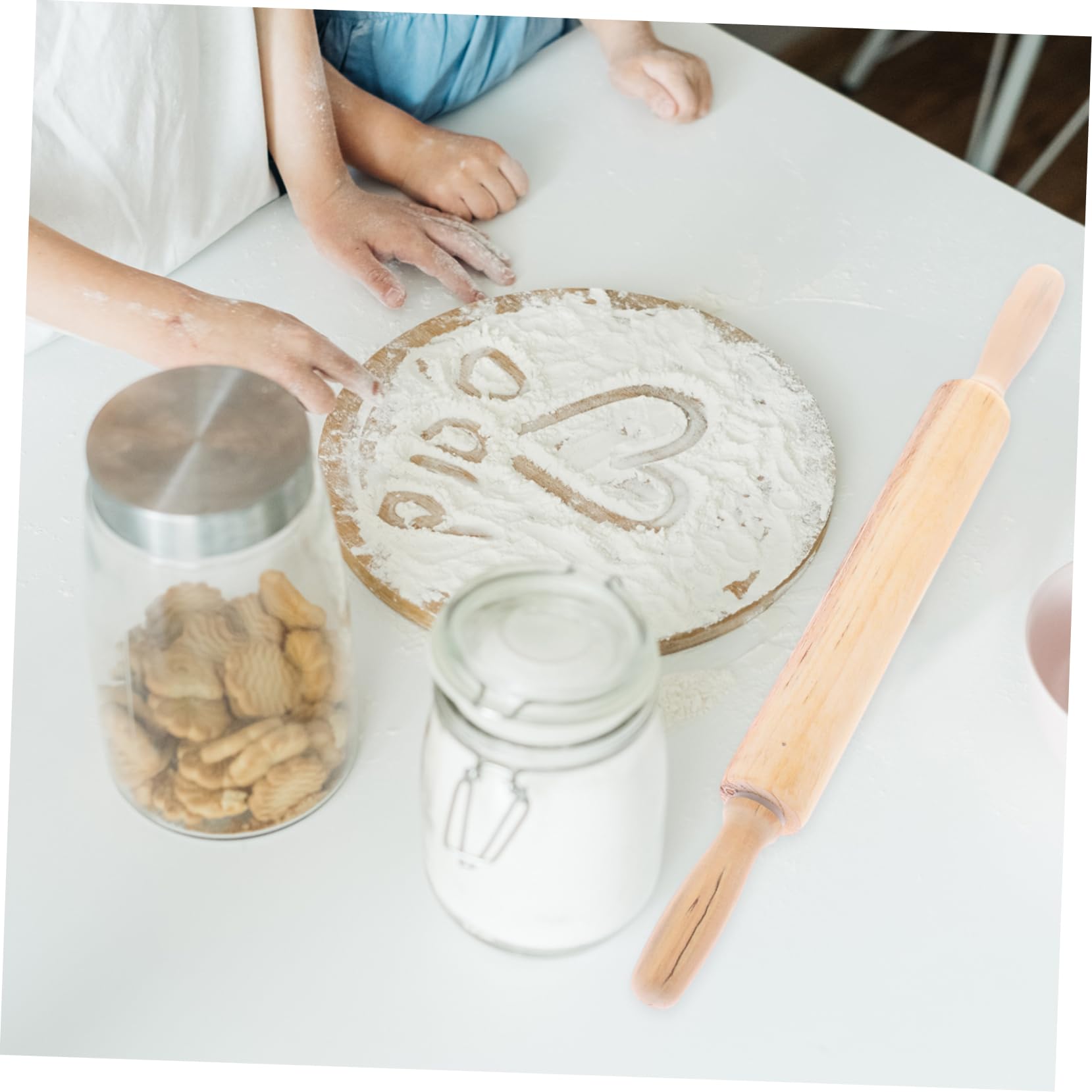 4stücke Holz Teigroller Aus Massivem Holz Langlebiger Antihaftbeschichteter Nudelholz Für Backen Von Brot Dumplings Und Keksen Einfach Zu Reinigen Handhaben