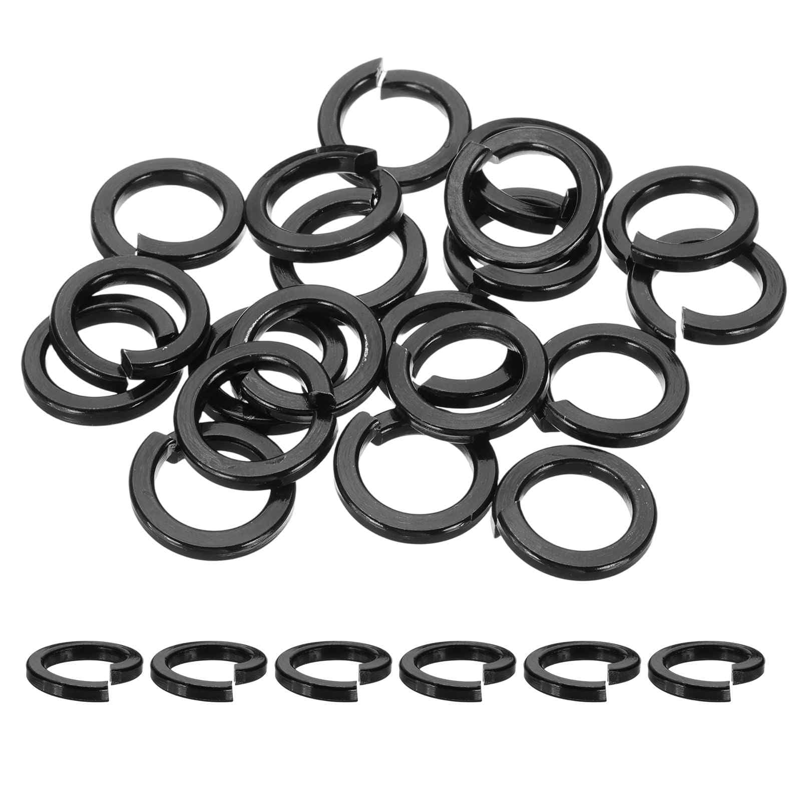 MECCANIXITY M12 Spring Lock Washer, 304 Stainless Steel Split Lock Washers for Screws Bolts Cars Construction Machinery Black Pack of 20